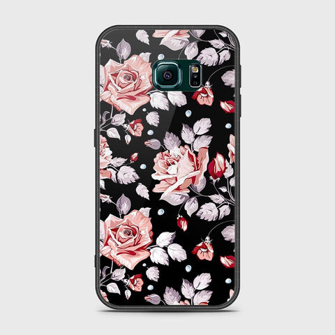 Samsung Galaxy S6 Edge Cover- Floral Series - HQ Ultra Shine Premium Infinity Glass Soft Silicon Borders Case