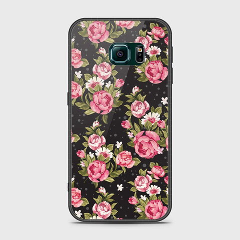 Samsung Galaxy S6 Edge Plus Cover- Floral Series - HQ Ultra Shine Premium Infinity Glass Soft Silicon Borders Case