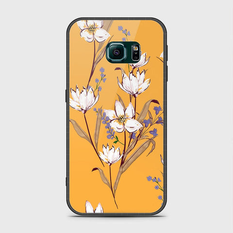 Samsung Galaxy S6 Edge Plus Cover- Floral Series - HQ Ultra Shine Premium Infinity Glass Soft Silicon Borders Case