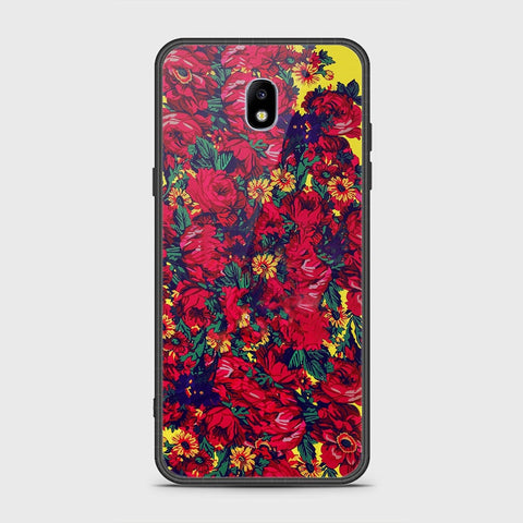 Samsung Galaxy J7 Pro / J7 2017 / J730 Cover - Floral Series - HQ Ultra Shine Premium Infinity Glass Soft Silicon Borders Case