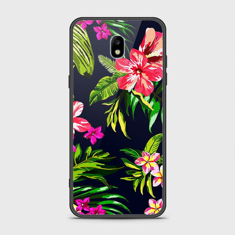 Samsung Galaxy J7 Pro / J7 2017 / J730 Cover - Floral Series - HQ Ultra Shine Premium Infinity Glass Soft Silicon Borders Case