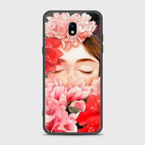 Samsung Galaxy J7 Pro / J7 2017 / J730 Cover - Floral Series - HQ Ultra Shine Premium Infinity Glass Soft Silicon Borders Case