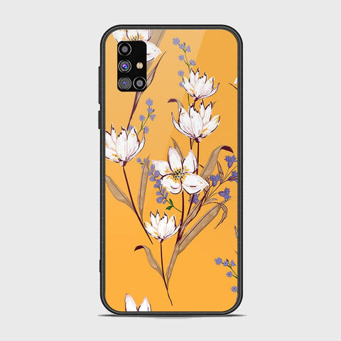 Samsung Galaxy M31s Cover - Floral Series - HQ Ultra Shine Premium Infinity Glass Soft Silicon Borders Case