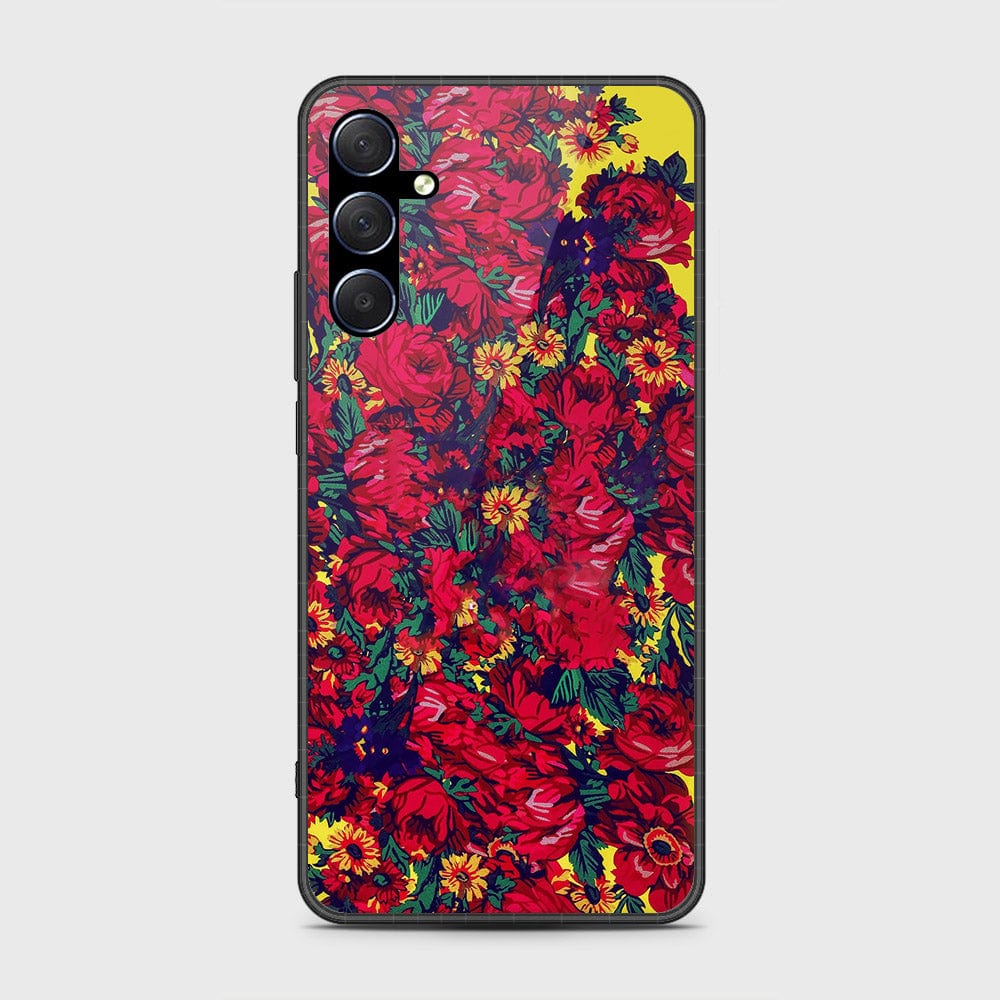 Samsung Galaxy M34 5G Cover- Floral Series - HQ Ultra Shine Premium Infinity Glass Soft Silicon Borders Case