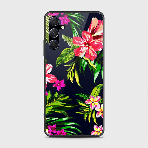 Samsung Galaxy M34 5G Cover- Floral Series - HQ Ultra Shine Premium Infinity Glass Soft Silicon Borders Case