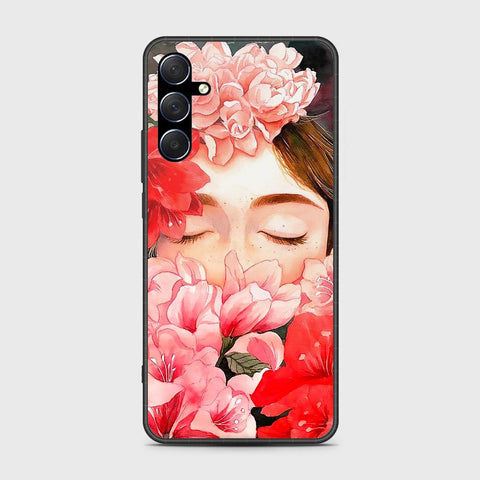 Samsung Galaxy M34 5G Cover- Floral Series - HQ Ultra Shine Premium Infinity Glass Soft Silicon Borders Case
