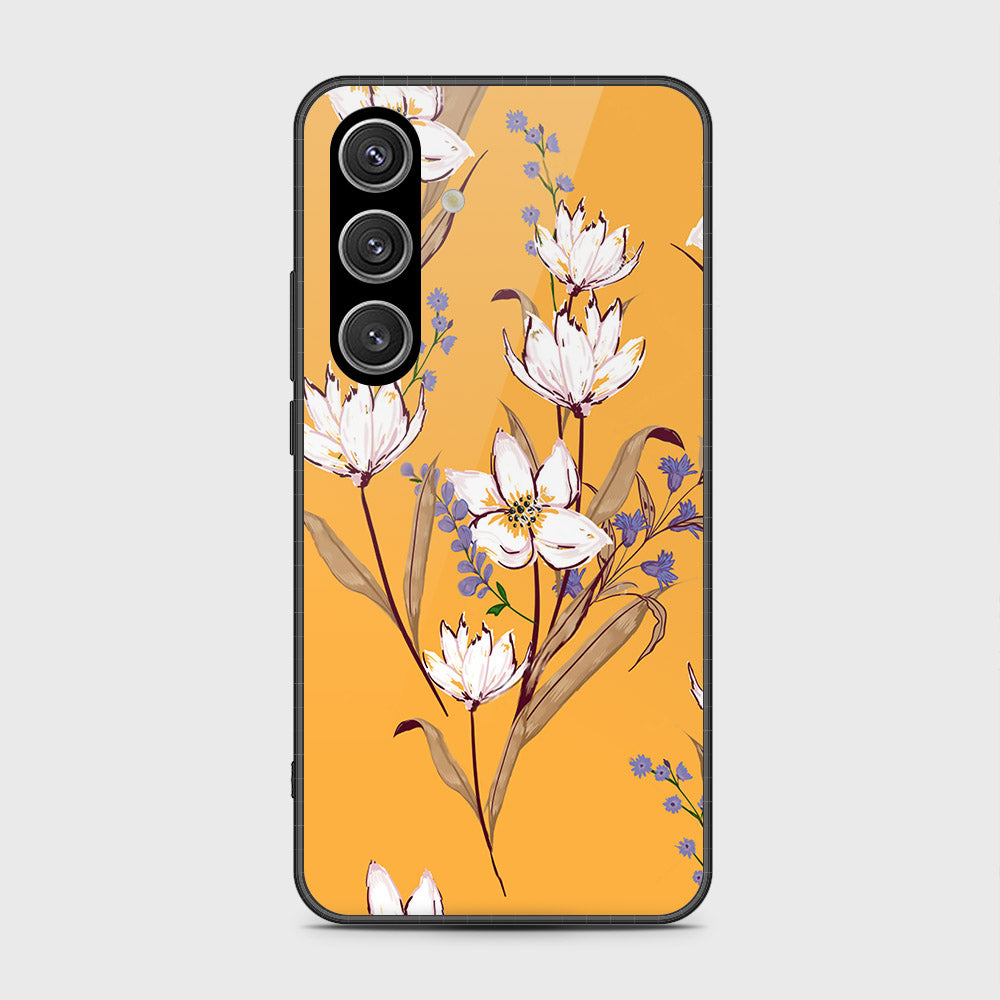 Samsung Galaxy S24 Cover- Floral Series - HQ Ultra Shine Premium Infinity Glass Soft Silicon Borders Case (Fast Delivery) (A)