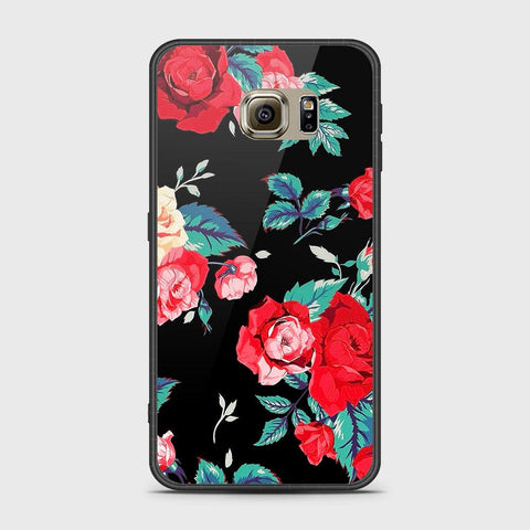 Samsung Galaxy S6 Cover- Floral Series - HQ Ultra Shine Premium Infinity Glass Soft Silicon Borders Case