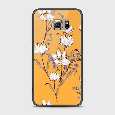 Samsung Galaxy S6 Cover- Floral Series - HQ Ultra Shine Premium Infinity Glass Soft Silicon Borders Case