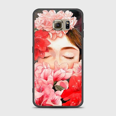 Samsung Galaxy S6 Cover- Floral Series - HQ Ultra Shine Premium Infinity Glass Soft Silicon Borders Case