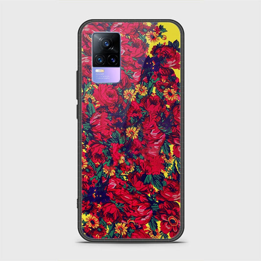 Vivo Y73 Cover - Floral Series - HQ Ultra Shine Premium Infinity Glass Soft Silicon Borders Case