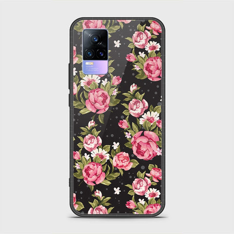 Vivo Y73 Cover - Floral Series - HQ Ultra Shine Premium Infinity Glass Soft Silicon Borders Case