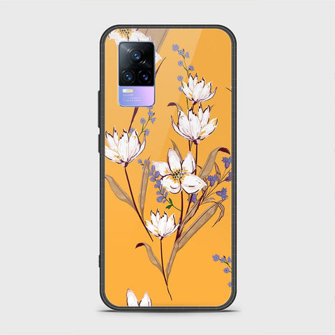 Vivo Y73 Cover - Floral Series - HQ Ultra Shine Premium Infinity Glass Soft Silicon Borders Case