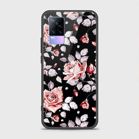 Vivo Y73 Cover - Floral Series - HQ Ultra Shine Premium Infinity Glass Soft Silicon Borders Case