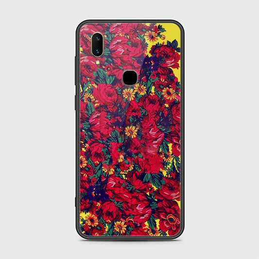 Vivo V11i Cover- Floral Series - HQ Ultra Shine Premium Infinity Glass Soft Silicon Borders Case