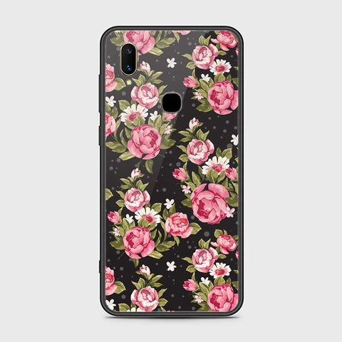 Vivo V11i Cover- Floral Series - HQ Ultra Shine Premium Infinity Glass Soft Silicon Borders Case