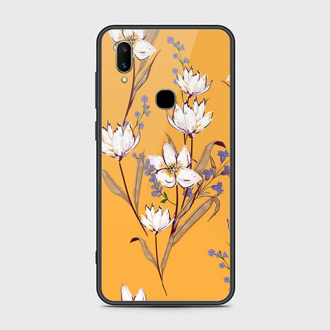 Vivo V11i Cover- Floral Series - HQ Ultra Shine Premium Infinity Glass Soft Silicon Borders Case