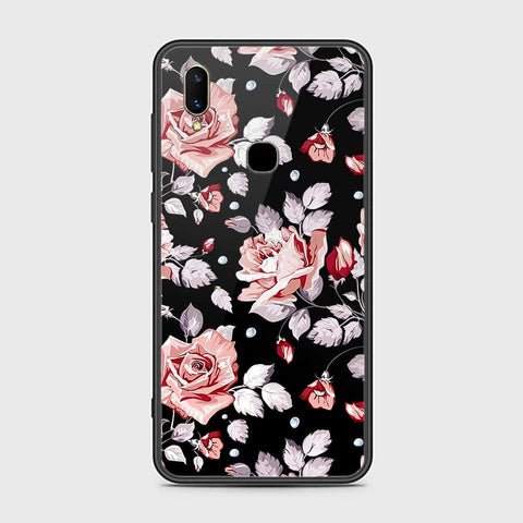 Vivo V11i Cover- Floral Series - HQ Ultra Shine Premium Infinity Glass Soft Silicon Borders Case