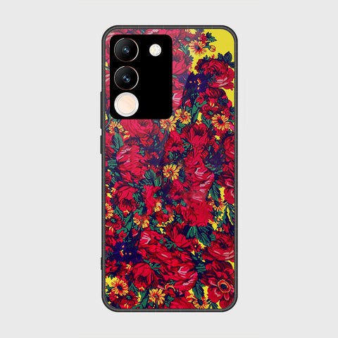 vivo V29e Cover- Floral Series - HQ Ultra Shine Premium Infinity Glass Soft Silicon Borders Case