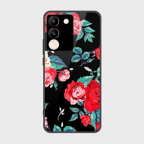 vivo V29e Cover- Floral Series - HQ Ultra Shine Premium Infinity Glass Soft Silicon Borders Case