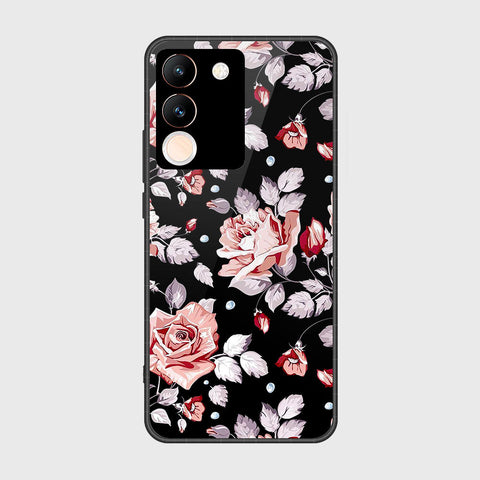 vivo V29e Cover- Floral Series - HQ Ultra Shine Premium Infinity Glass Soft Silicon Borders Case