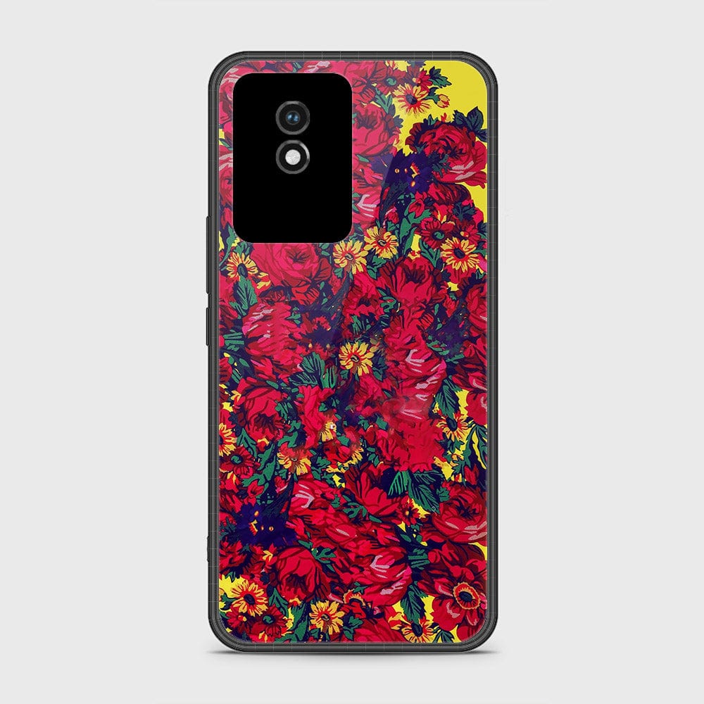 Vivo Y02t Cover- Floral Series - HQ Ultra Shine Premium Infinity Glass Soft Silicon Borders Case