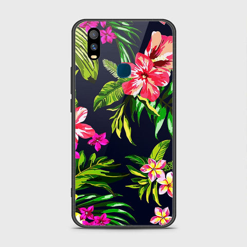 Vivo Y11 2019 Cover- Floral Series - HQ Ultra Shine Premium Infinity Glass Soft Silicon Borders Case