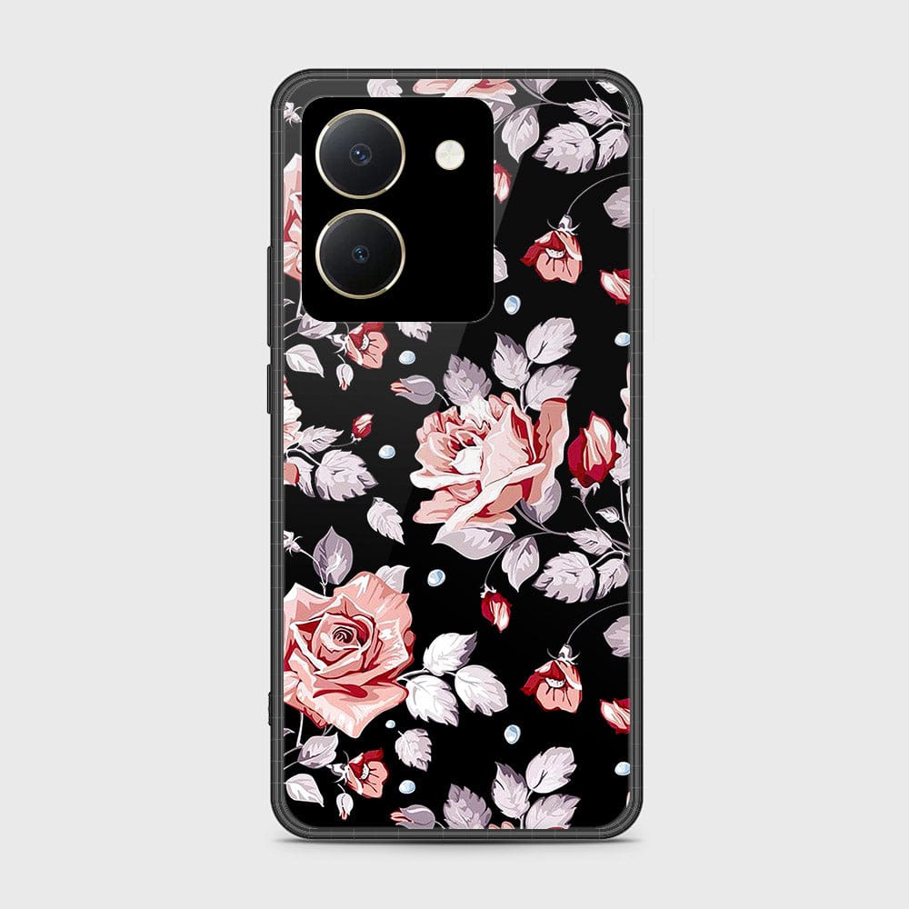 Vivo Y27s Cover- Floral Series - HQ Ultra Shine Premium Infinity Glass Soft Silicon Borders Case (Fast Delivery)