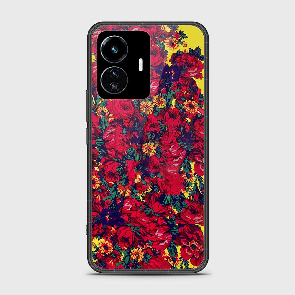 Vivo Y77 5G Cover - Floral Series - HQ Ultra Shine Premium Infinity Glass Soft Silicon Borders Case