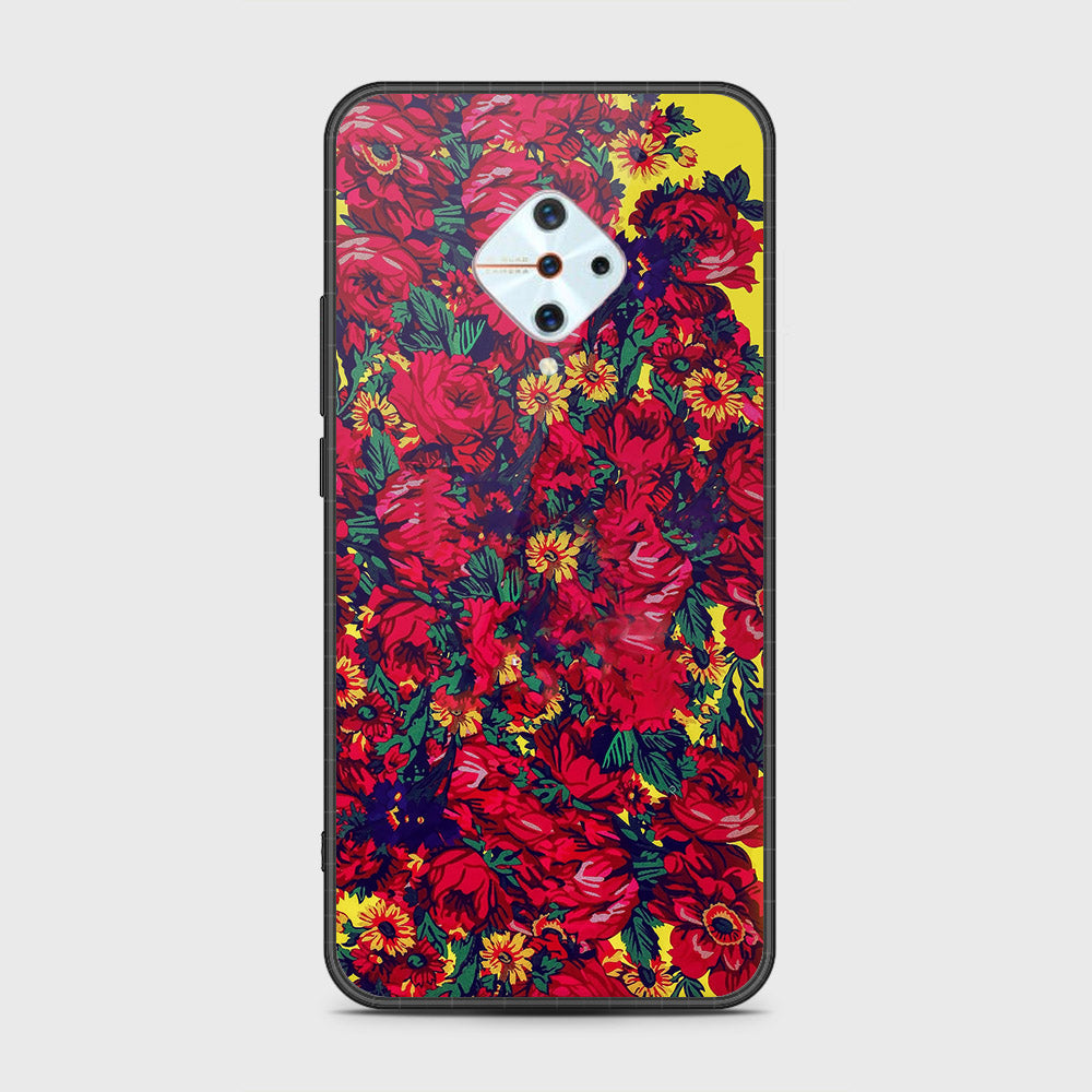 Vivo Y9s Cover- Floral Series - HQ Ultra Shine Premium Infinity Glass Soft Silicon Borders Case