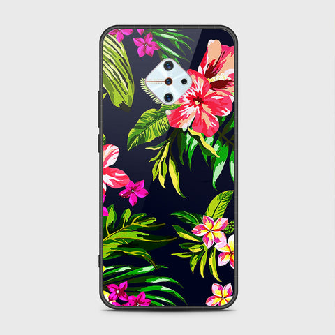 Vivo Y9s Cover- Floral Series - HQ Ultra Shine Premium Infinity Glass Soft Silicon Borders Case