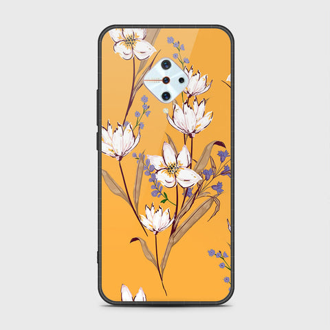 Vivo Y9s Cover- Floral Series - HQ Ultra Shine Premium Infinity Glass Soft Silicon Borders Case