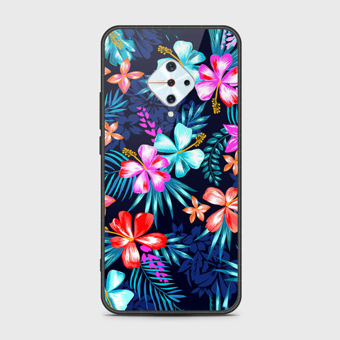 Vivo Y9s Cover- Floral Series - HQ Ultra Shine Premium Infinity Glass Soft Silicon Borders Case