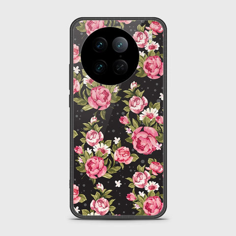 Vivo X90 Pro Cover - Floral Series - HQ Ultra Shine Premium Infinity Glass Soft Silicon Borders Case