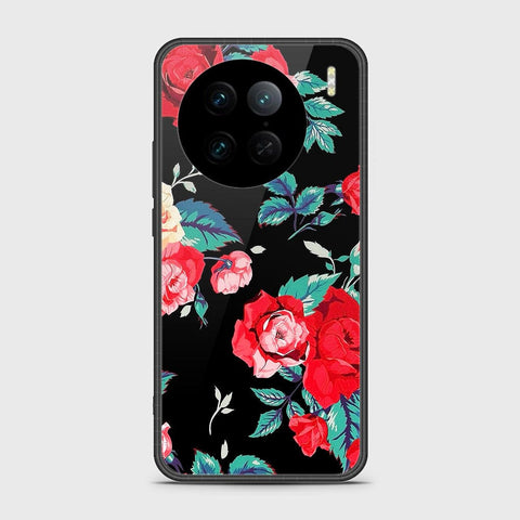 Vivo X90 Pro Cover - Floral Series - HQ Ultra Shine Premium Infinity Glass Soft Silicon Borders Case