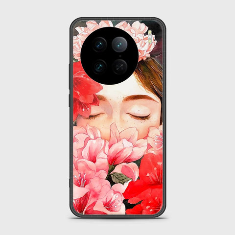 Vivo X90 Pro Cover - Floral Series - HQ Ultra Shine Premium Infinity Glass Soft Silicon Borders Case