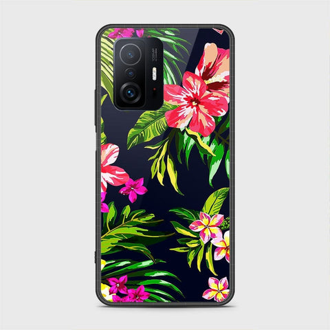 Xiaomi 11T Cover- Floral Series - HQ Ultra Shine Premium Infinity Glass Soft Silicon Borders Case