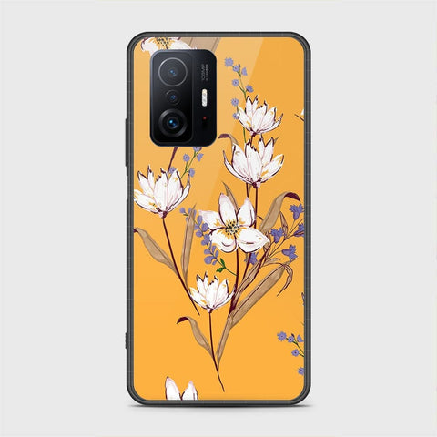 Xiaomi 11T Cover- Floral Series - HQ Ultra Shine Premium Infinity Glass Soft Silicon Borders Case