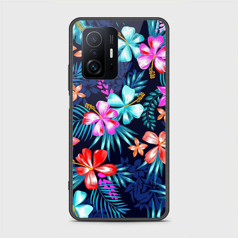 Xiaomi 11T Cover- Floral Series - HQ Ultra Shine Premium Infinity Glass Soft Silicon Borders Case
