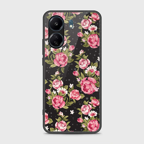 Xiaomi Redmi 13C Cover- Floral Series - HQ Ultra Shine Premium Infinity Glass Soft Silicon Borders Case