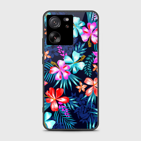 Xiaomi 13T Cover- Floral Series - HQ Ultra Shine Premium Infinity Glass Soft Silicon Borders Case