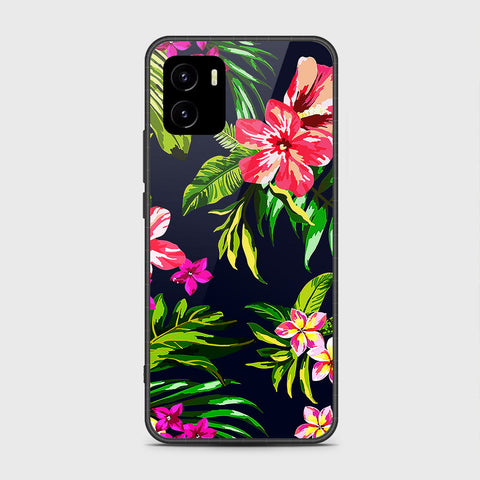 Vivo Y10 Cover- Floral Series - HQ Ultra Shine Premium Infinity Glass Soft Silicon Borders Case