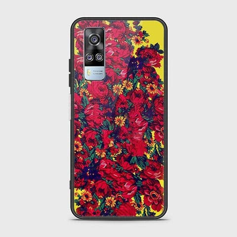 Vivo Y53s 4G Cover - Floral Series - HQ Ultra Shine Premium Infinity Glass Soft Silicon Borders Case