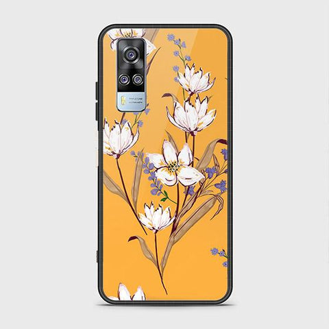 Vivo Y51 (2020 December) Cover - Floral Series - HQ Ultra Shine Premium Infinity Glass Soft Silicon Borders Case