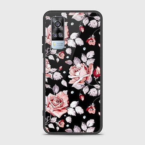 Vivo Y51 (2020 December) Cover - Floral Series - HQ Ultra Shine Premium Infinity Glass Soft Silicon Borders Case