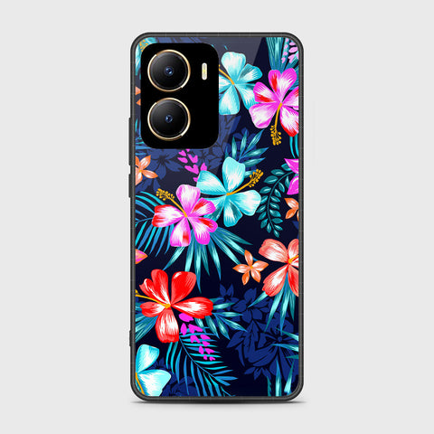 Vivo Y56 Cover- Floral Series - HQ Ultra Shine Premium Infinity Glass Soft Silicon Borders Case