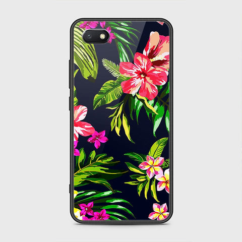 Huawei Y5 Prime 2018 / Y5 2018 / Honor 7S Cover - Floral Series - HQ Ultra Shine Premium Infinity Glass Soft Silicon Borders Case