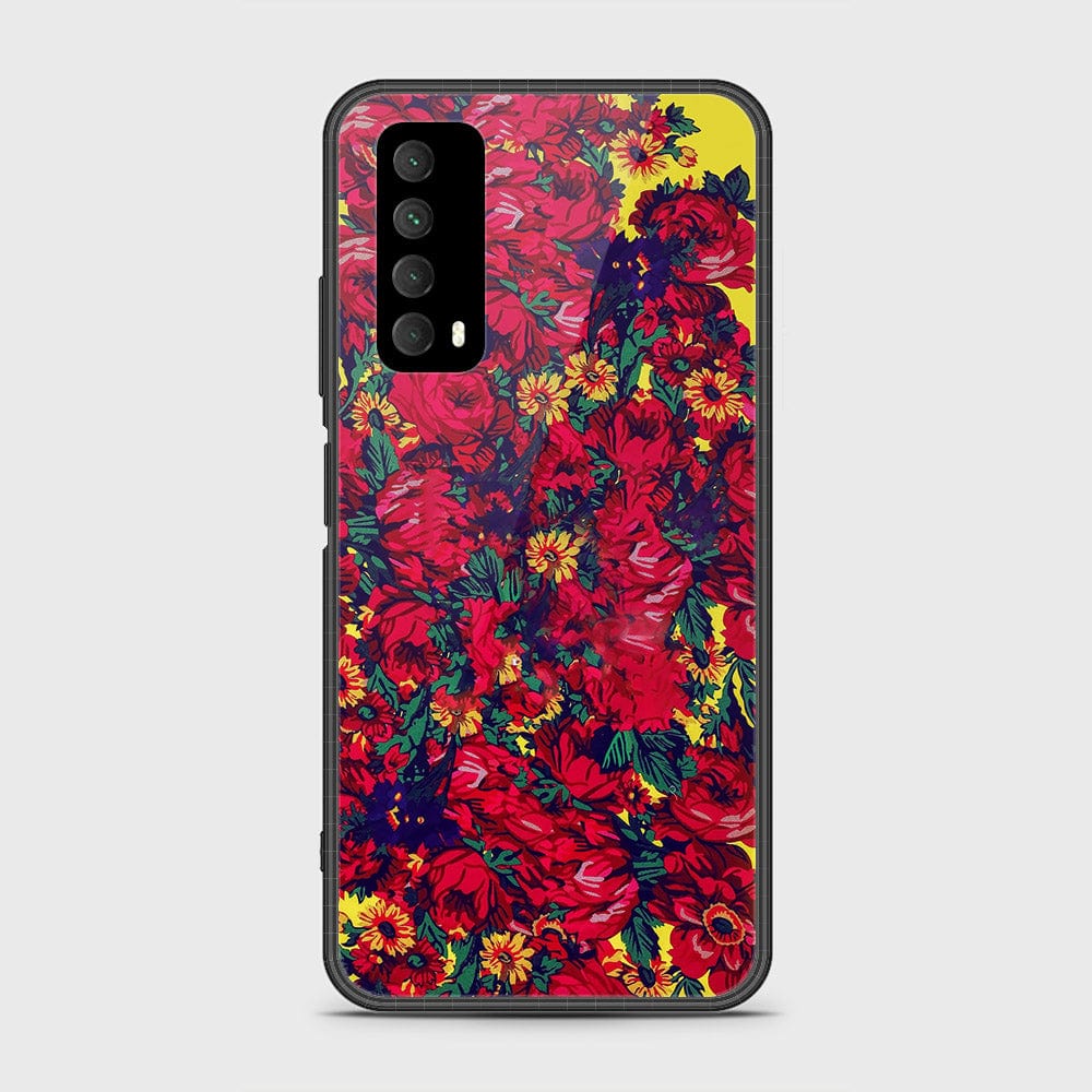 Huawei Psmart 2021 Cover- Floral Series - HQ Ultra Shine Premium Infinity Glass Soft Silicon Borders Case