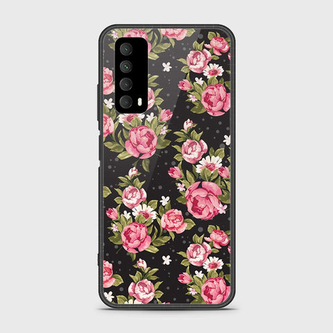 Huawei Psmart 2021 Cover- Floral Series - HQ Ultra Shine Premium Infinity Glass Soft Silicon Borders Case