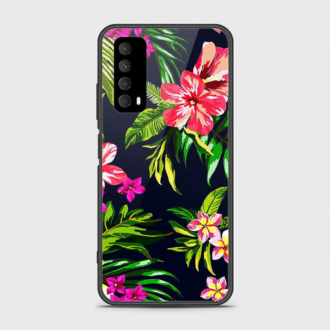 Huawei Y7a Cover- Floral Series - HQ Ultra Shine Premium Infinity Glass Soft Silicon Borders Case